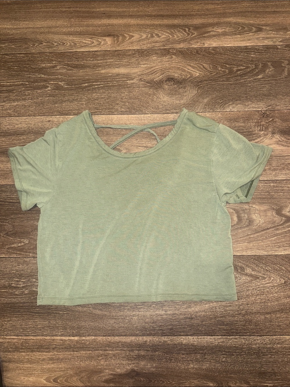 American Eagle Outfitters Sage Green Cross-Back Crop Top